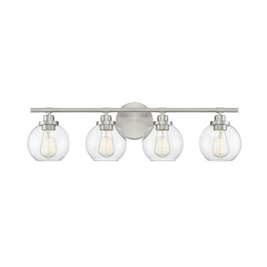 Savoy House Carson 4-Light Bathroom Vanity Light, Satin Nickel - 8-4050-4-SN