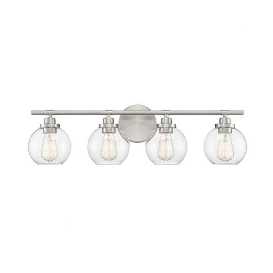 4 Light Bathroom Vanity Light, Satin Nickel