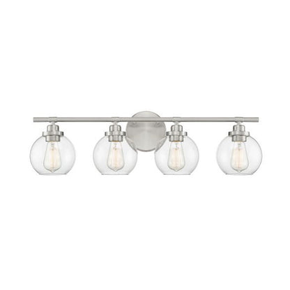 4 Light Bathroom Vanity Light, Satin Nickel