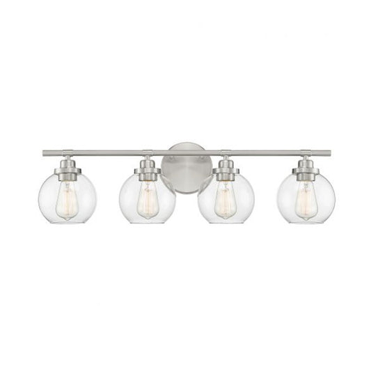 4 Light Bathroom Vanity Light, Satin Nickel