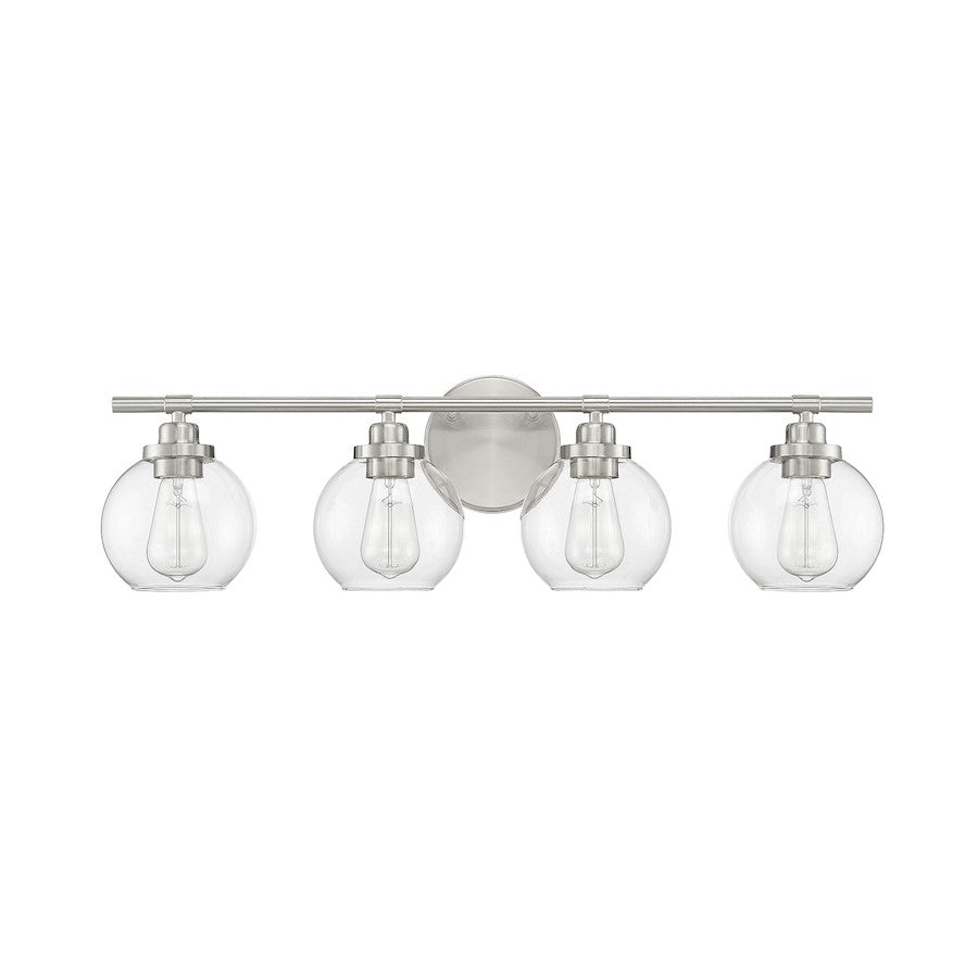 Carson 4-Light Bathroom Vanity Light, Satin Nickel