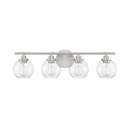 4 Light Bathroom Vanity Light, Satin Nickel