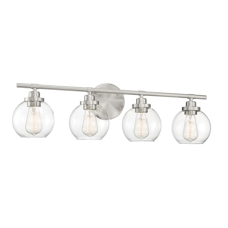 4 Light Bathroom Vanity Light, Satin Nickel