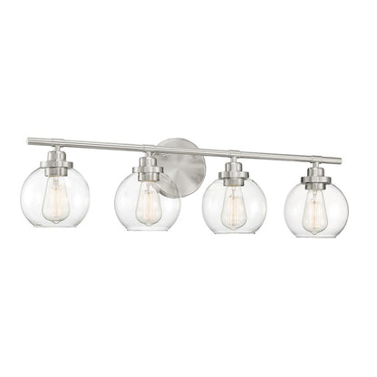4 Light Bathroom Vanity Light, Satin Nickel