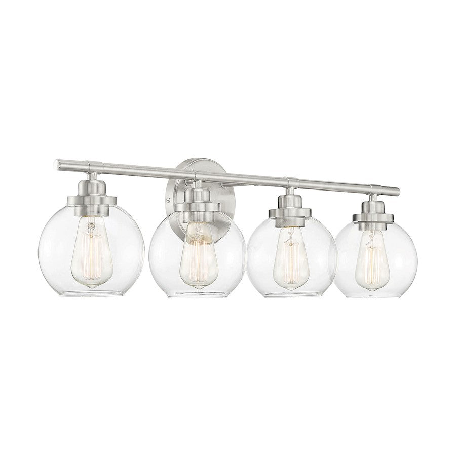 4 Light Bathroom Vanity Light, Satin Nickel