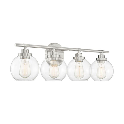4 Light Bathroom Vanity Light, Satin Nickel