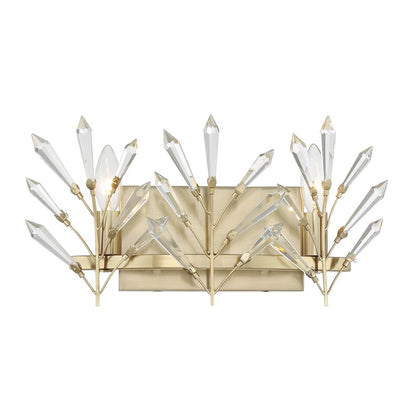 Savoy House Orianna 2 Light Bath, Noble Brass