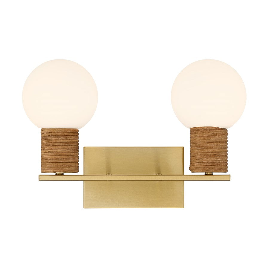 Savoy House Jarrell 2 Lt Bath Sconce, White, Warm Brass