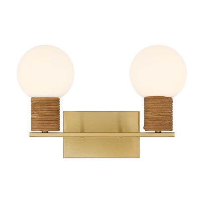 Savoy House Jarrell 2 Lt Bath Sconce, White, Warm Brass