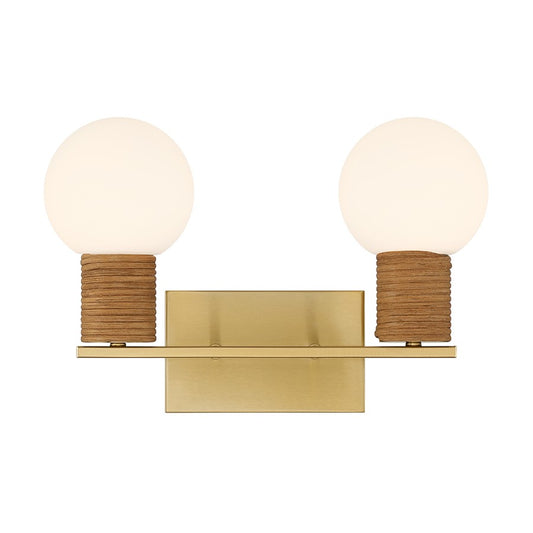 Savoy House Jarrell 2 Lt Bath Sconce, White, Warm Brass