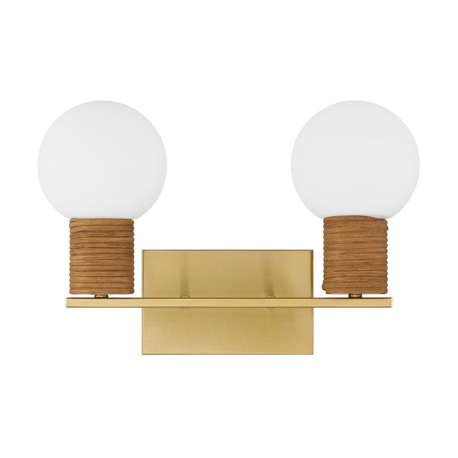 Savoy House Jarrell 2 Lt Bath Sconce, White, Warm Brass
