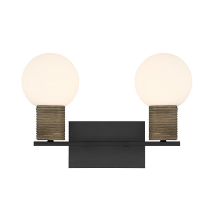 Savoy House Jarrell 2 Lt Bath Sconce, White, Matte Black - 8-4081-2-BK