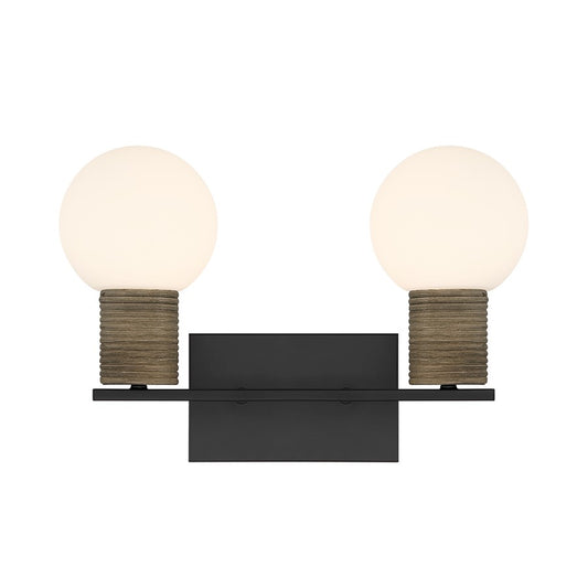 Savoy House Jarrell 2 Lt Bath Sconce, White, Matte Black