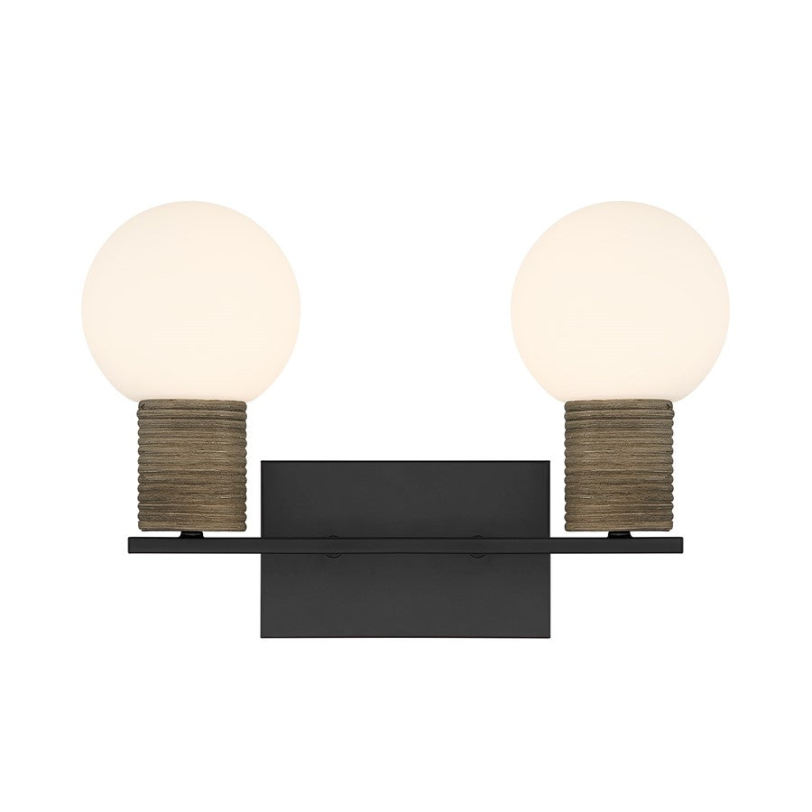 Savoy House Jarrell 2 Lt Bath Sconce, White, Matte Black
