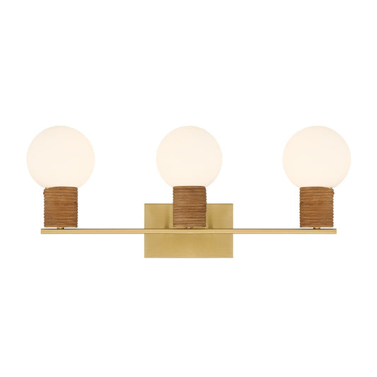 Savoy House Jarrell 3 Lt Bath Sconce, White, Warm Brass