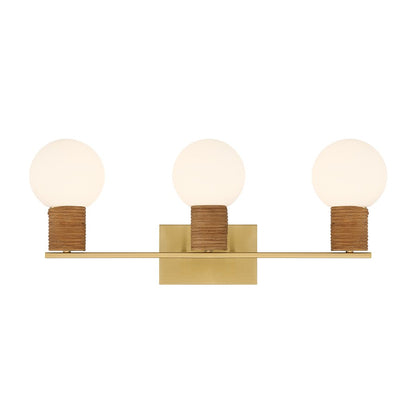 Savoy House Jarrell 3 Lt Bath Sconce, White, Warm Brass