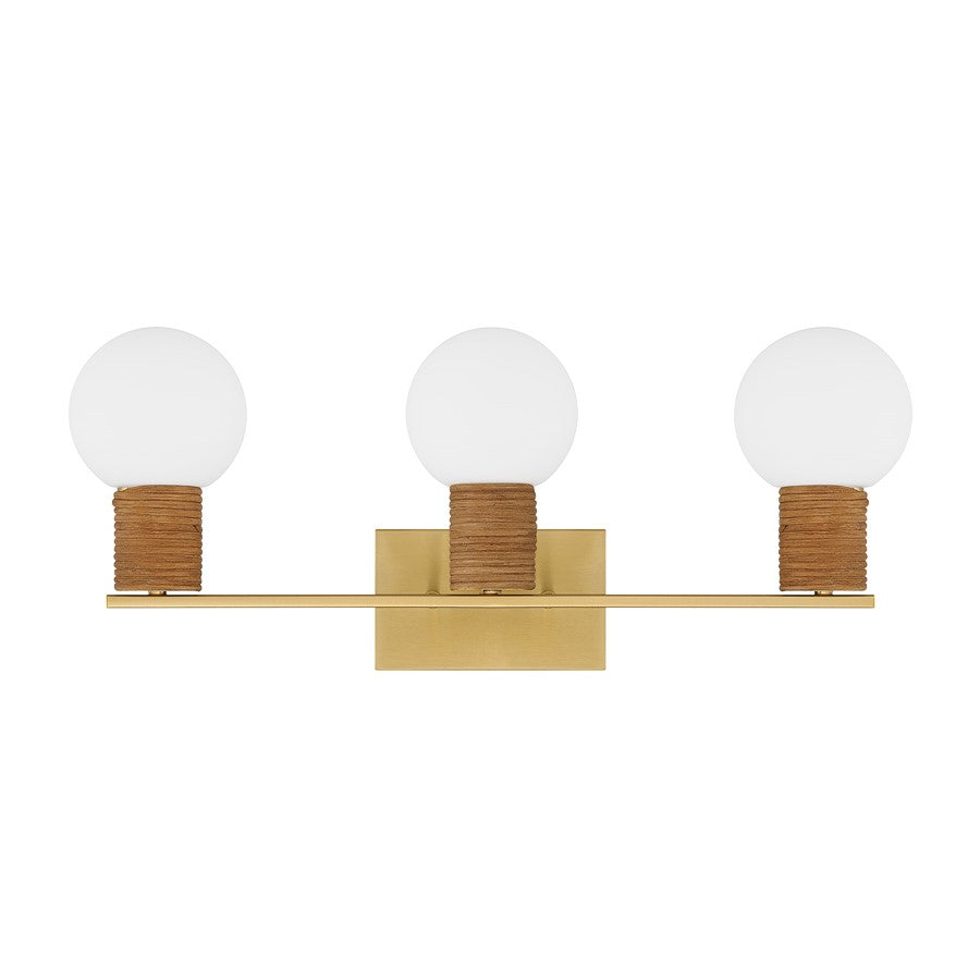 Savoy House Jarrell 3 Lt Bath Sconce, White, Warm Brass