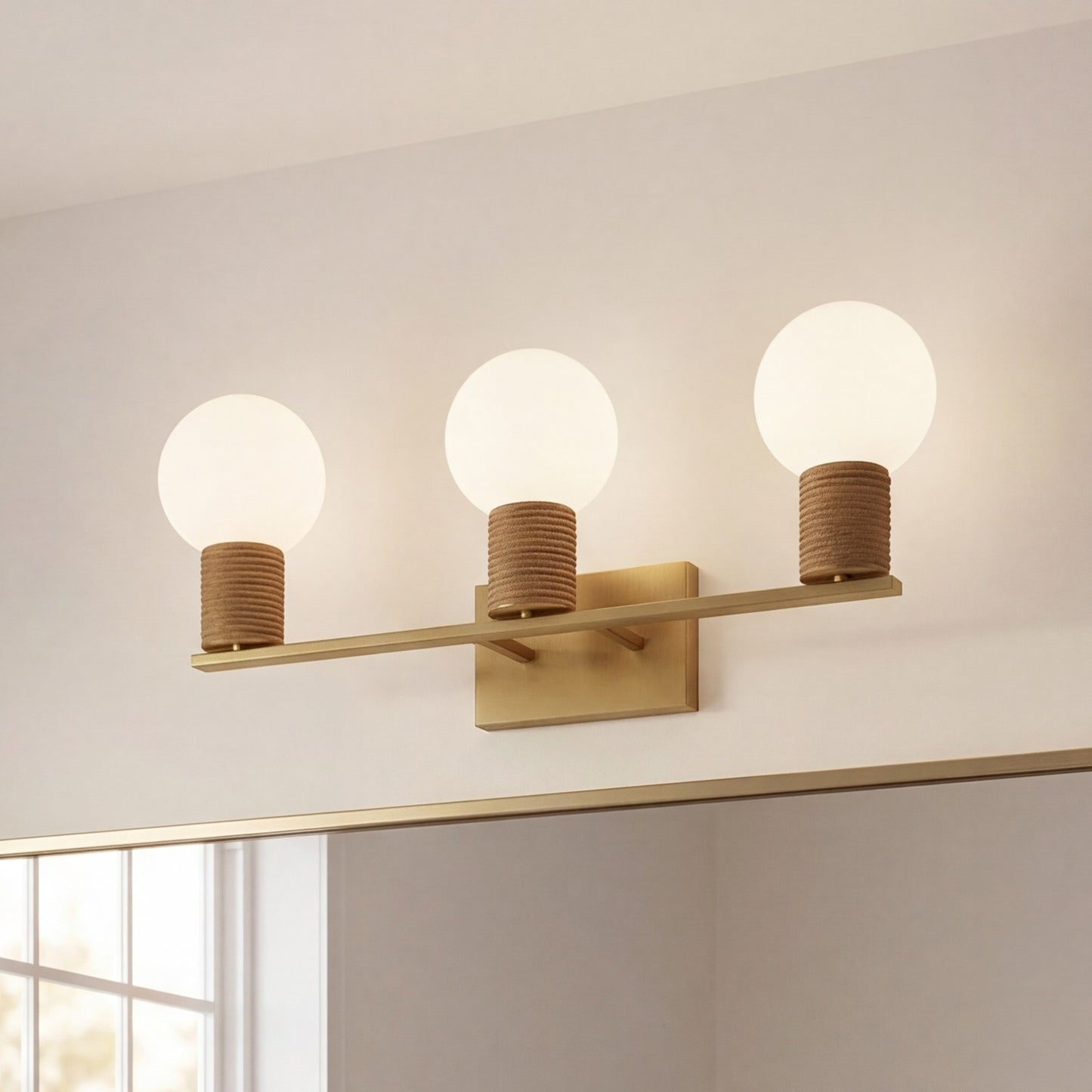 Savoy House Jarrell 3 Lt Bath Sconce, White, Warm Brass