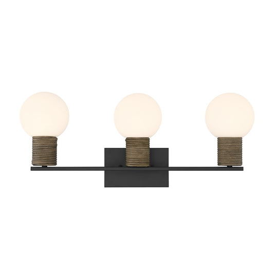 Savoy House Jarrell 3 Lt Bath Sconce, White, Matte Black