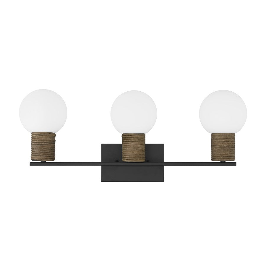 Savoy House Jarrell 3 Lt Bath Sconce, White, Matte Black
