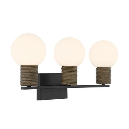 Savoy House Jarrell 3 Lt Bath Sconce, White, Matte Black