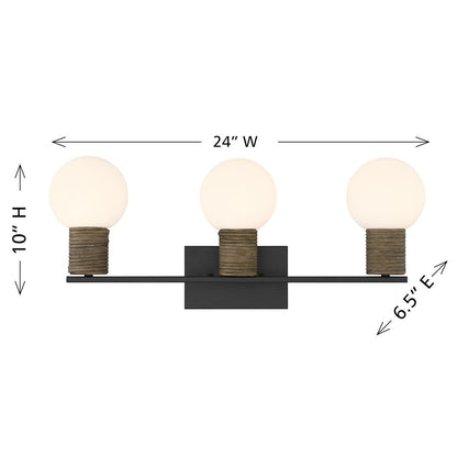 Savoy House Jarrell 3 Lt Bath Sconce, White, Matte Black