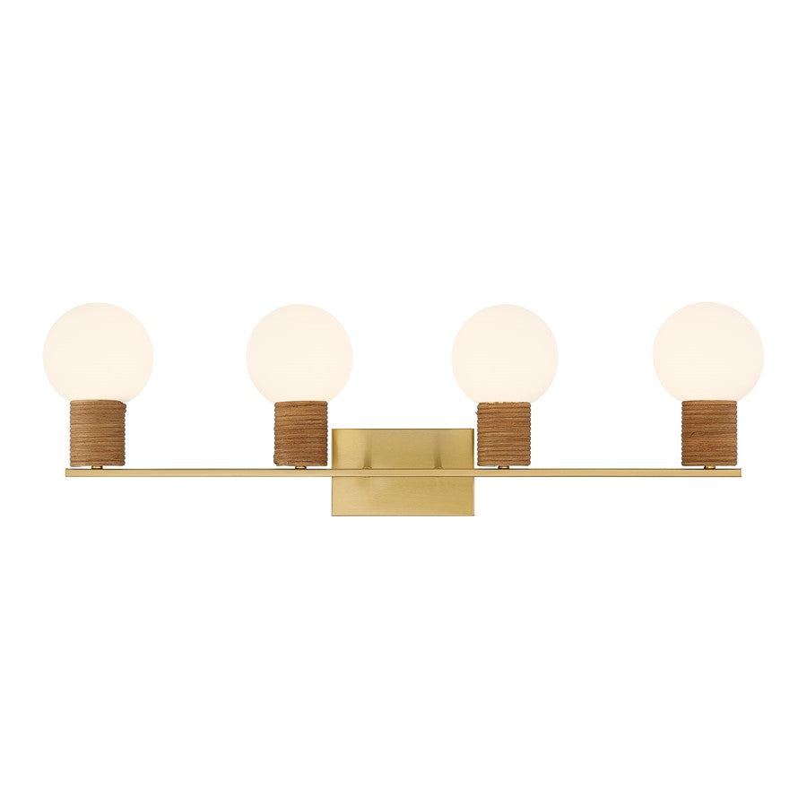 Savoy House Jarrell 4 Lt Bath Sconce, White, Warm Brass