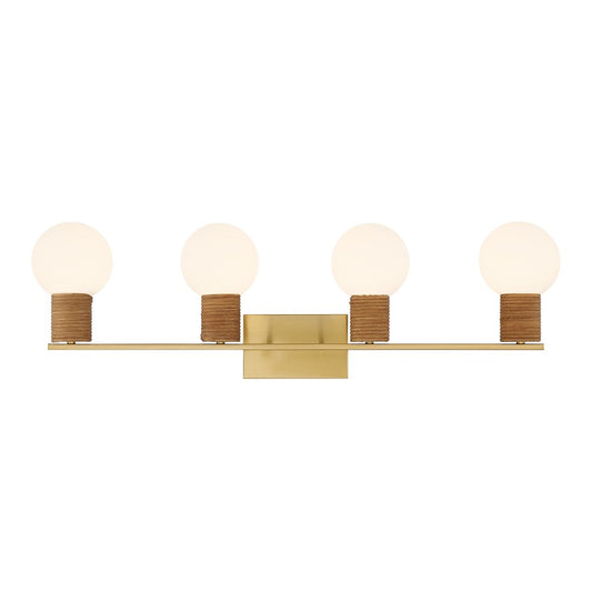 Savoy House Jarrell 4 Lt Bath Sconce, White, Warm Brass