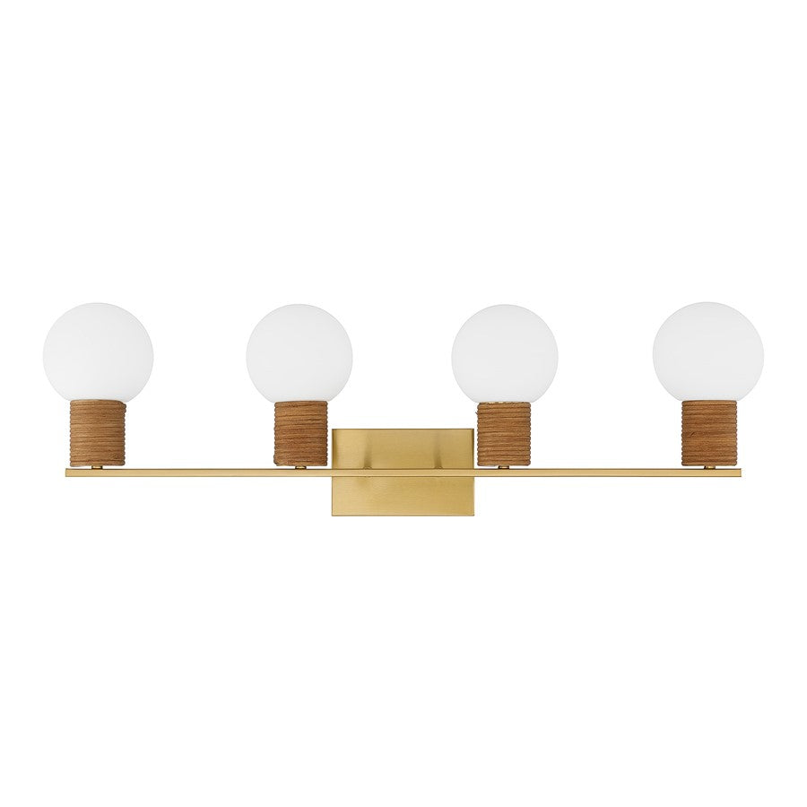 Savoy House Jarrell 4 Lt Bath Sconce, White, Warm Brass