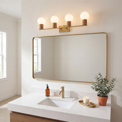 Savoy House Jarrell 4 Lt Bath Sconce, White, Warm Brass