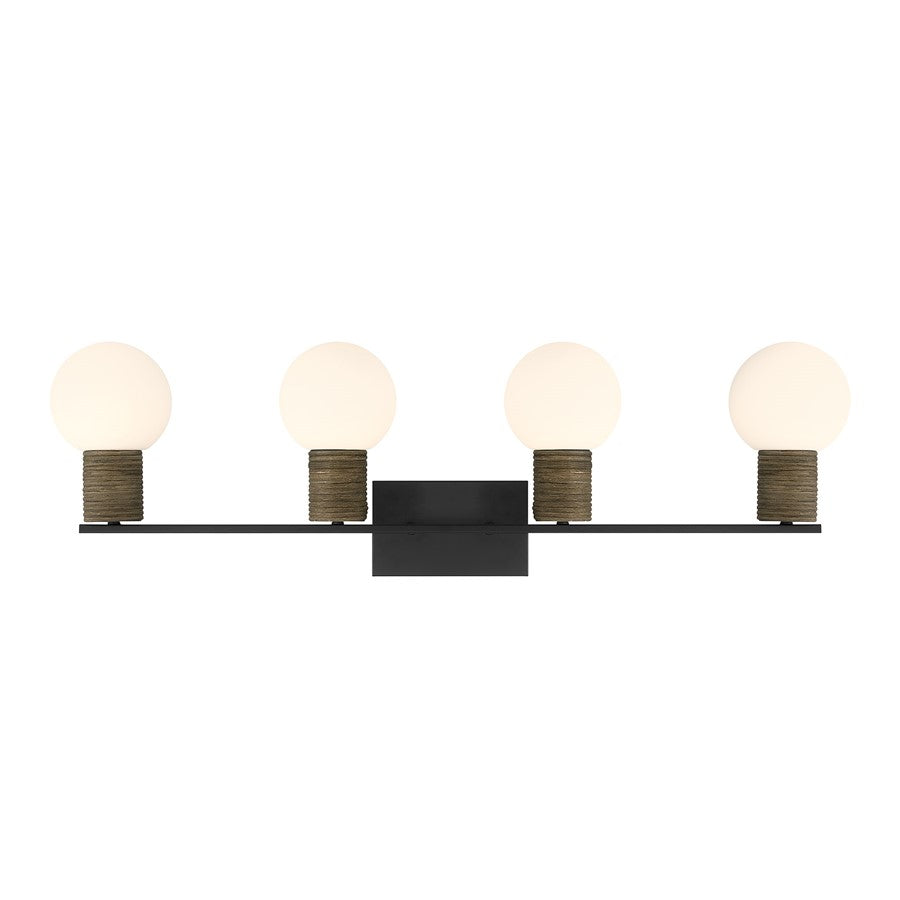 Savoy House Jarrell 4 Lt Bath Sconce, White, Matte Black