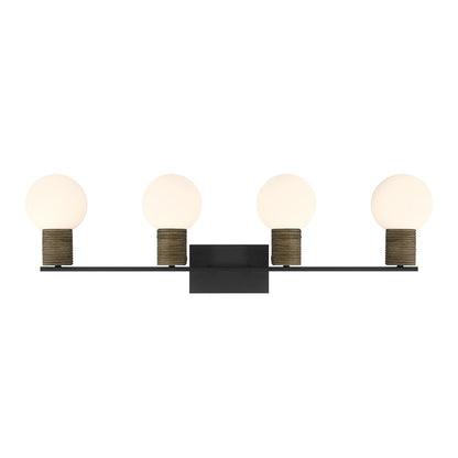 Savoy House Jarrell 4 Lt Bath Sconce, White, Matte Black