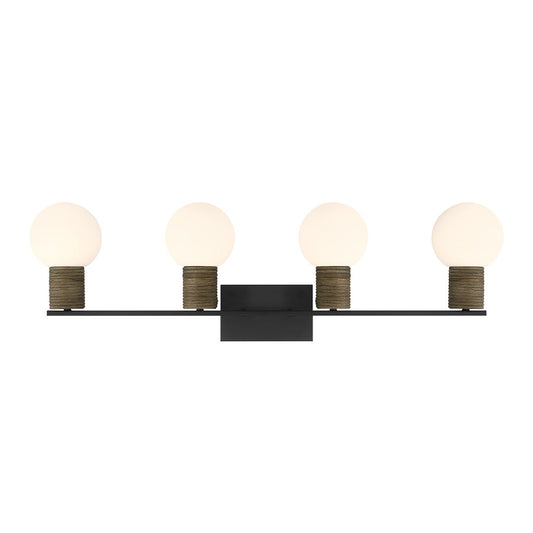 Savoy House Jarrell 4 Lt Bath Sconce, White, Matte Black