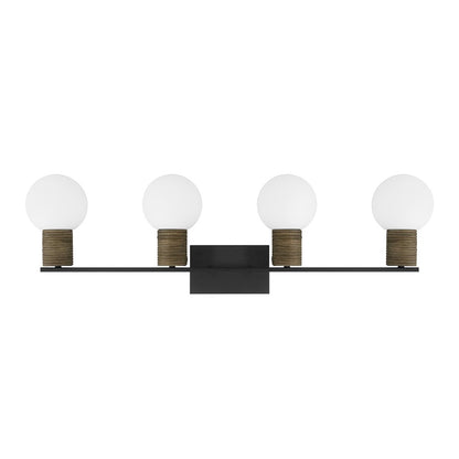Savoy House Jarrell 4 Lt Bath Sconce, White, Matte Black