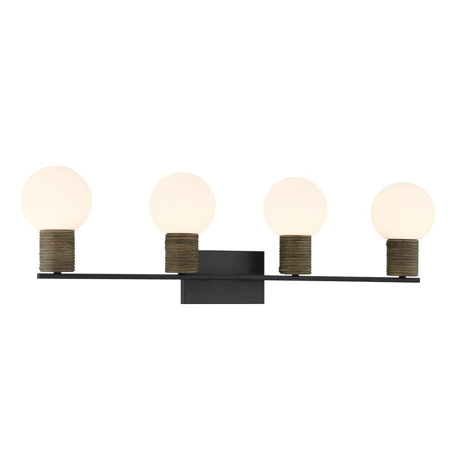 Savoy House Jarrell 4 Lt Bath Sconce, White, Matte Black