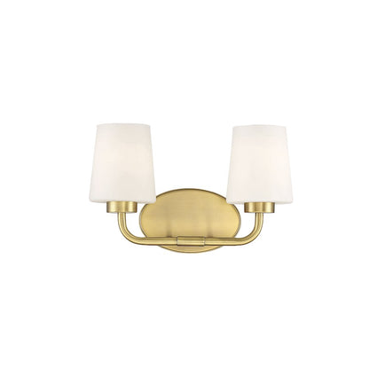 2 Light Bathroom Vanity Light, Warm Brass