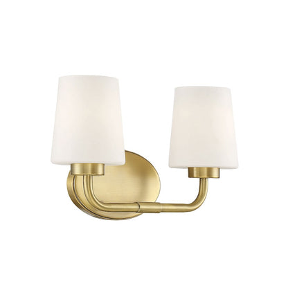 2 Light Bathroom Vanity Light, Warm Brass