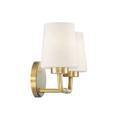 2 Light Bathroom Vanity Light, Warm Brass