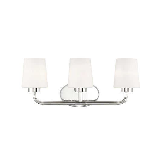 3 Light Bathroom Vanity Light, Polished Nickel