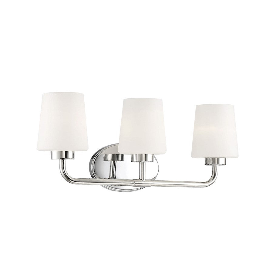 3 Light Bathroom Vanity Light, Polished Nickel