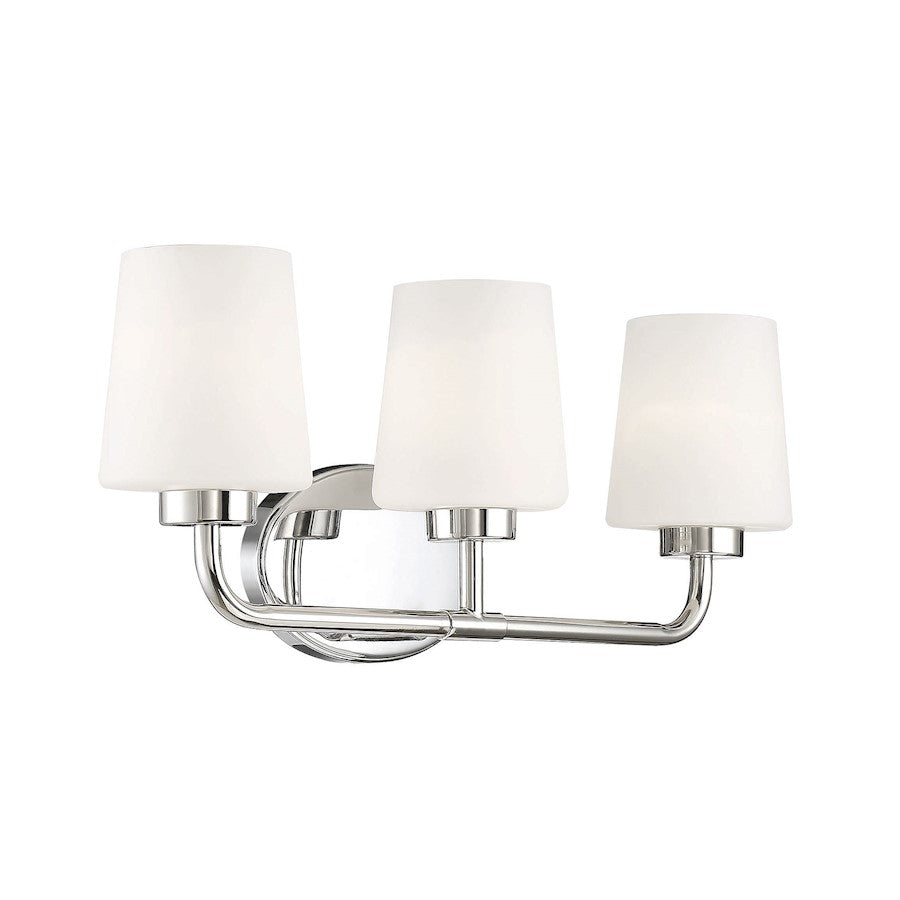 3 Light Bathroom Vanity Light, Polished Nickel