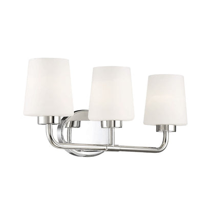 3 Light Bathroom Vanity Light, Polished Nickel