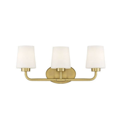 3 Light Bathroom Vanity Light, Warm Brass