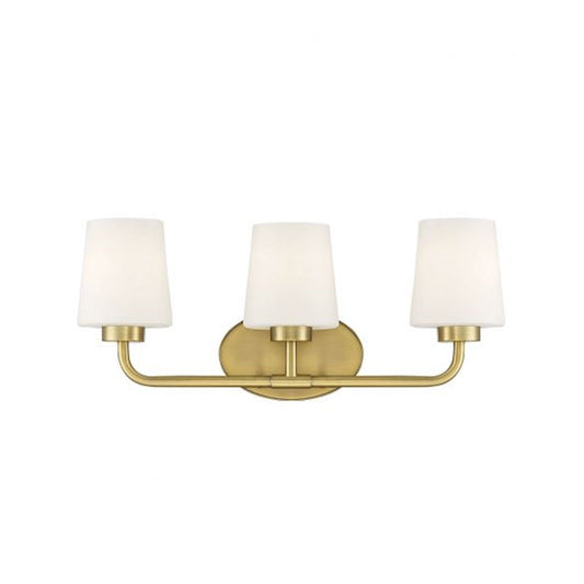 3 Light Bathroom Vanity Light, Warm Brass