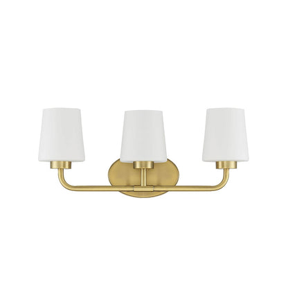 3 Light Bathroom Vanity Light, Warm Brass
