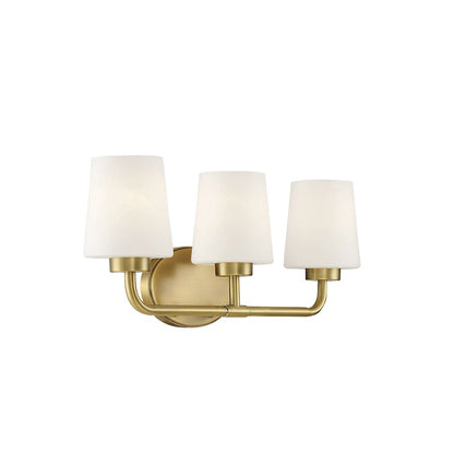 3 Light Bathroom Vanity Light, Warm Brass
