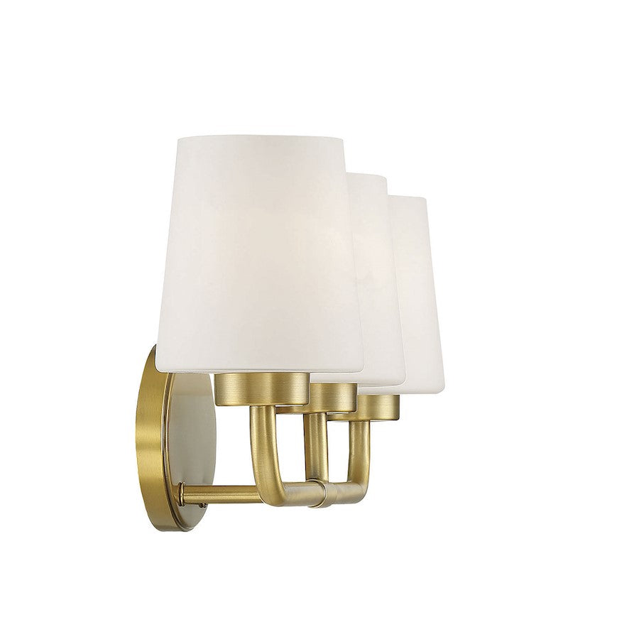 3 Light Bathroom Vanity Light, Warm Brass