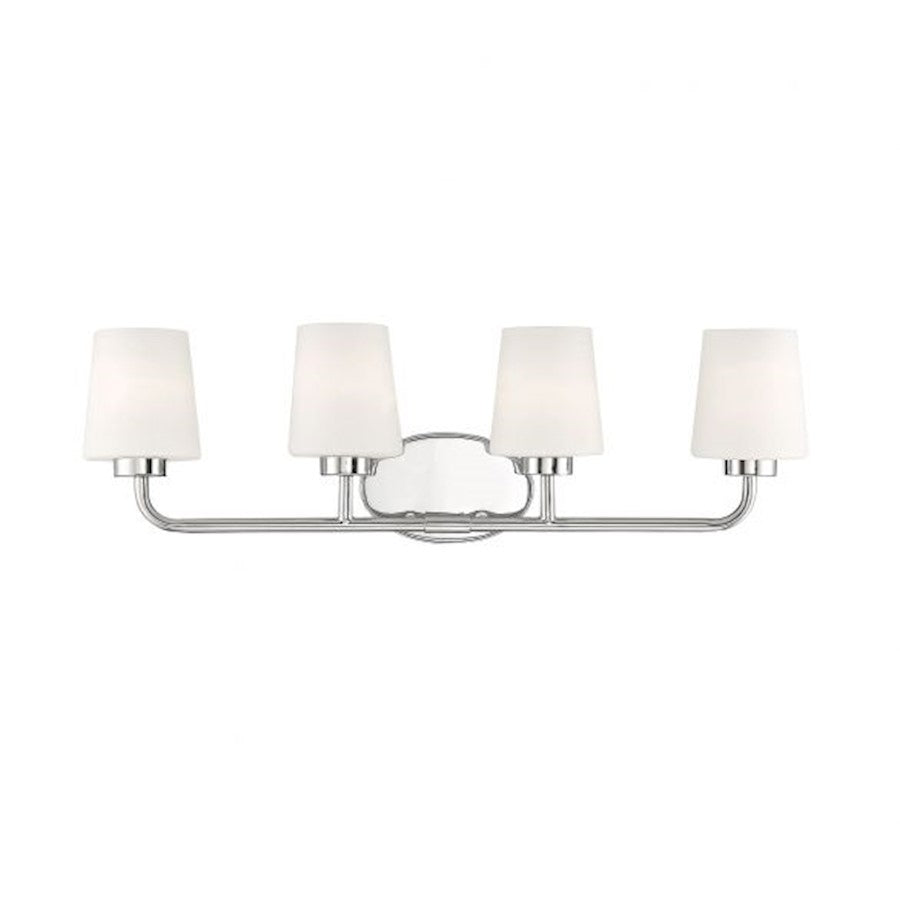 4 Light Bathroom Vanity Light, Polished Nickel