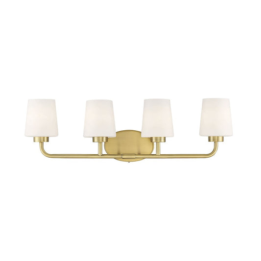 4 Light Bathroom Vanity Light, Warm Brass