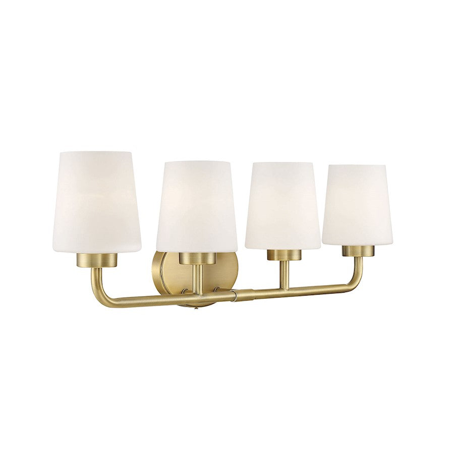 Capra 4-Light Bathroom Vanity Light, Warm Brass